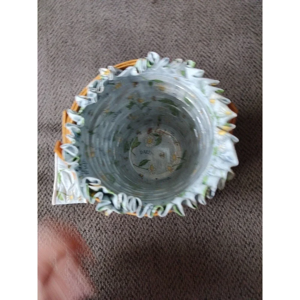 Longaberger Handwoven 1999 May Series Daisy Basket Signed W/ Liner Handle Tie